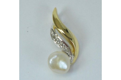Perlenanhänger mit Diamanten diamonds pearl in aus 14 Kt. 585er Gold pendant