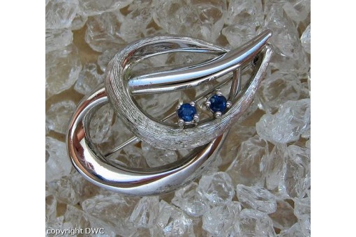 Saphirbrosche Safir Brosche mit Saphir Saphire in aus 835 Silber L.45 mm