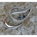 Saphirbrosche Safir Brosche mit Saphir Saphire in aus 835 Silber L.45 mm