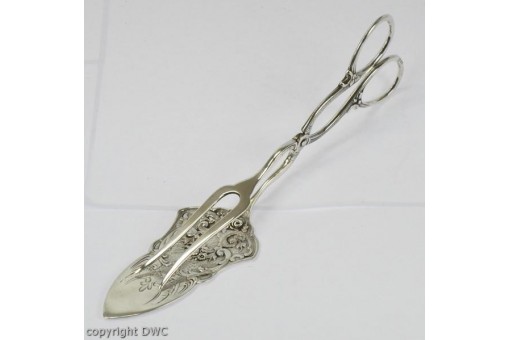 Gebäckzange Silberzange Zange aus 800 Silber Jugendstil pastry tongs silver