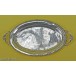 Serviertablett Silbertablett Tablett aus 800 Silber silver tray L.23,5 cm