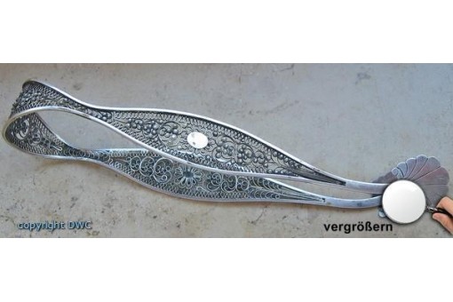 Zuckerzange 800 Silber antike silberne Gebäckzange silver pastry tongs