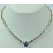 Schlangencollier Schlauchkette mit Amethyst aus 925 Sterlingsilber Silver 42 cm