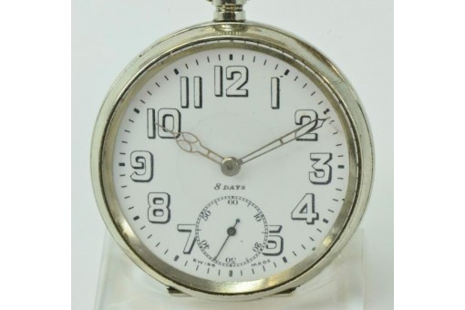 Taschenuhr Pocketwatch Lepine Octava Watch & co. 8-Days Handaufzug um 1920