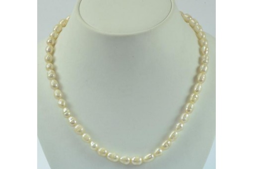Perlenkette Kette Collier mit Perlen Pearl Perl mit 925 Silberverschluss Lä.50cm