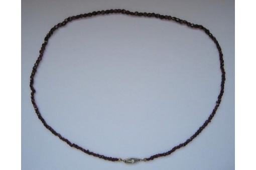 Granatcollier Collier mit Granat Garnet Tracht aus 835 Silber Kette Dirndl 48 cm