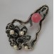 Perlenanhänger Anhänger mit Perle Pearl Rosenquarz in aus 835 Silber Jugendstil 