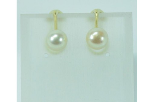1 Paar Ohrringe Ohrclips earrings mit Perlen pearls in aus 14 Kt. 585 Gold