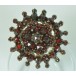 Granatbrosche Brosche mit Granate Granatsteine garnet brooch Tracht vergoldet 