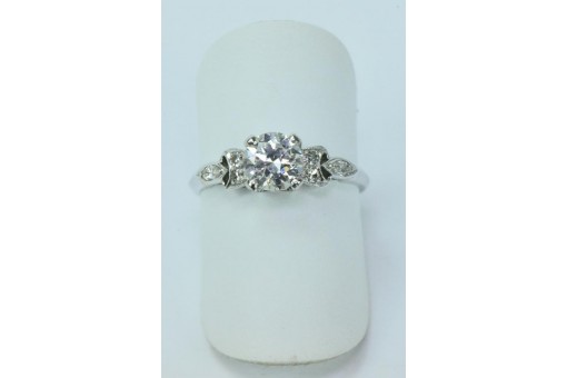 Brillantring Ring mit Brillant Solitär 0,79 ct. in 950er Platin Finger Gr.52