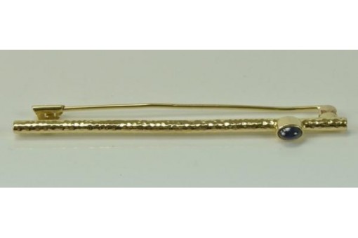 Brosche Nadel mit Safir in aus 14 Kt. 585 Gold Krawattennadel brooch