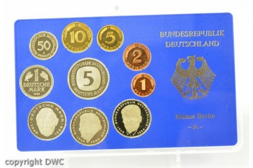 Kursmünzensatz BRD 1995 A polierte Platte 1 Pfennig bis 5 DM Sammlermünzen