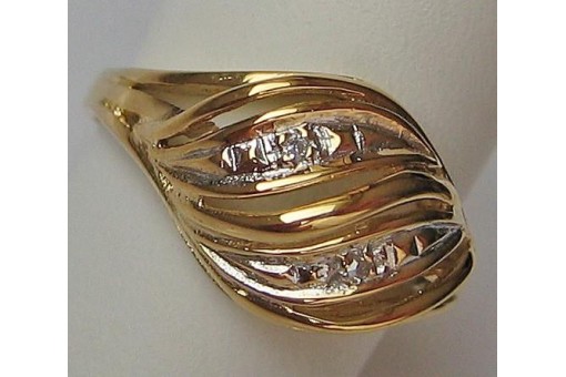 Ring mit Diamanten diamonds 0,02 ct. in aus 8 Kt. 333 Gold Finger Gr. 52