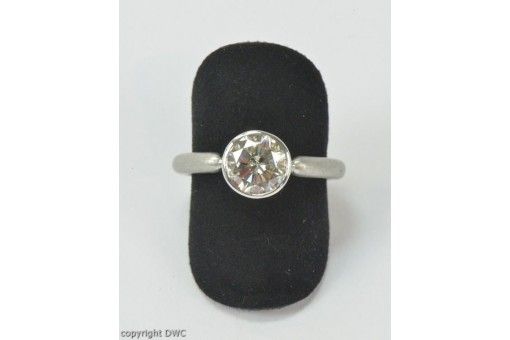 Ring Brillant Diamant 1,91 ct. Solitaer Weiss Gold 14 Kt. 585 Gold IHK Expertise