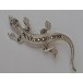 Brosche Salamander Eidechse mit Markasiten in aus 800 Silber silver brooch