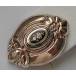 Brosche Anhänger Biedermeier um 1860 vergoldet emailliert antik Tracht brooch