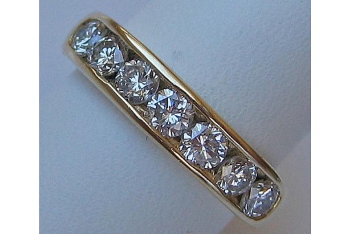 Ring mit 7 Brillanten Diamanten 1,0 ct. diamands aus 14 Kt. 585 Gold Gr. 53