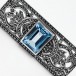 Brosche mit blauem Spinell und Markasiten in 925 Silber antik silver brooch