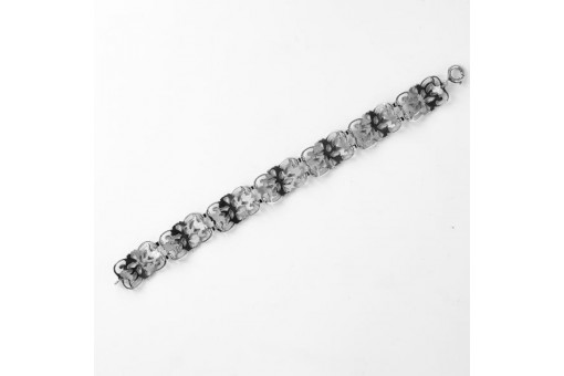 835 Silberarmband länge 20 cm Gliederarmband Floral Antik Design Ranken gerundet