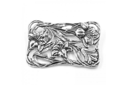 Brosche Nadel antik florales Design in Silber 800 silver brooch