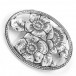 Silberbrosche Blumen Oval Floral 925 Silber Brosche Ansteckbrosche Blätter