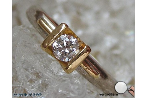 Brillantring Gold Ring 18Kt 750 Brillant Diamant Brillanten Solitär Le Chic .