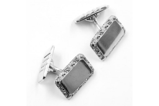 1 Paar Manschettenknöpfe in aus 835 Silber silver cufflinks Goldfront