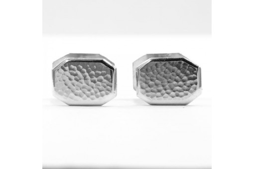 1 Paar Manschettenknöpfe in aus 835 Silber silver cufflinks gehämmerte Arbeit