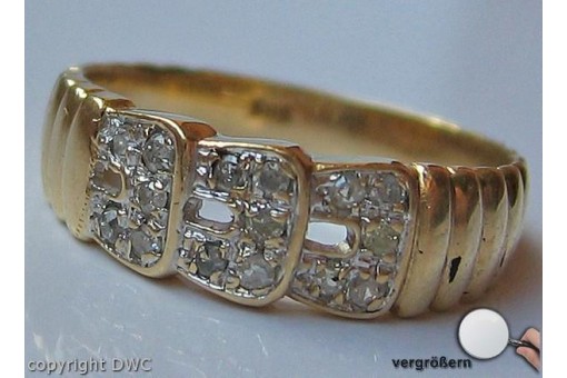 Damen Finger Ring mit Brillant Brillanten Diamond Diamanten Ringe 585 er Gold 52