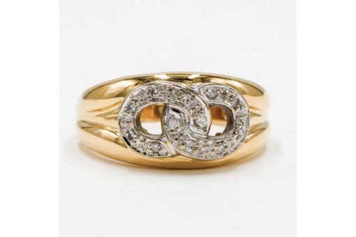 Ring mit Brillanten Diamanten Diamonds  in 14 Kt. 585 er Gold Damen Finger Gr 57