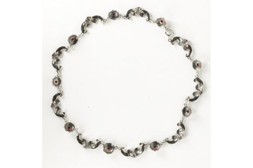 Korallemcollier Collier mit Korallen necklace aus 800 Silber Silver Hals Kette