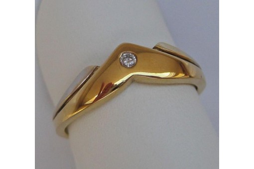 Ring mit Brillanten diamanten Diamonds in aus 8 Kt. 333 er Gold Finger Gr. 59