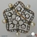 Brosche Nadel mit Brillanten 18kt 750 er Gold Perlen Diamant Perle Brillant 