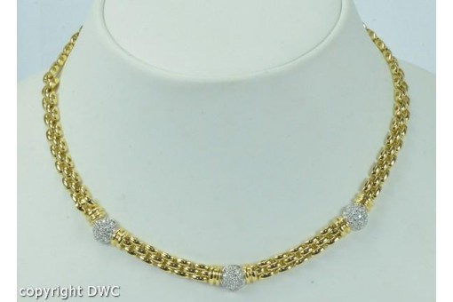 Collier Hals Kette Diamanten diamonds  aus 750 er 18K Gold necklace Brillant