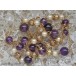 Hals Kette mit  Amethyste Amethyst Perlen Perle Gold 585 er 79 cm