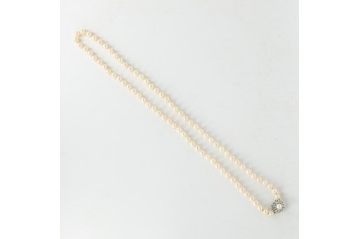 Kette mit Perlen Perlenkette mit Schließe in 14 Kt. 585 Gold 62 cm