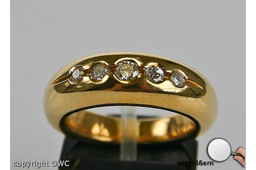 Ring 18 Kt 750 er Gold Ringe mit Brillanten Diamanten Grösse 49