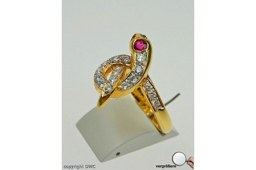 Ring Rubin Brillant Diamant Rubinring Brillantring Diamantring Rubin 750 er Gold