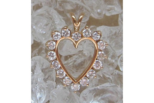 Damen Anhänger für Ketten mit Brillanten Diamanten Brillant Diamant 585 er Gold 