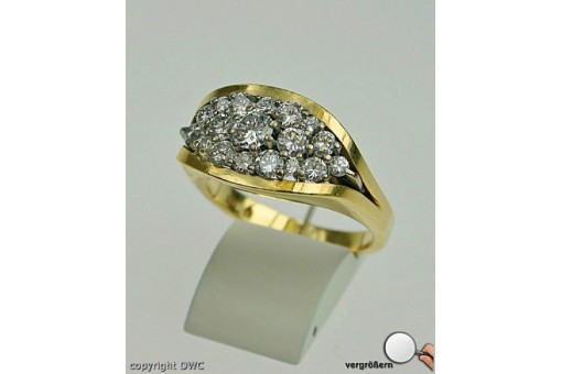 Ring mit Brillanten Brillant Diamond Diamanten Diamantring 585 er Gold 51