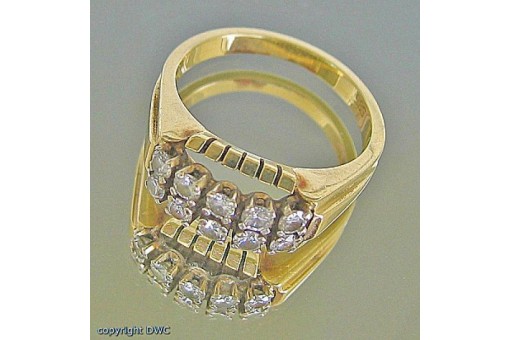 Damen Finger Ring mit Brillant Brillanten Diamant Diamanten in 585 er Gold 56