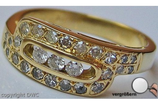 Damen Finger Ring mit Diamant Brillant Diamanten Brillanten Ringe 750 er Gold 55