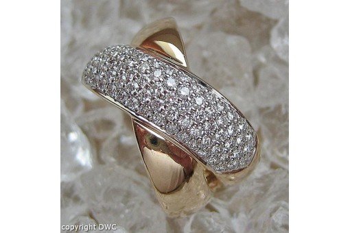Ring mit Brillanten Diamanten Diamond aus 585 er 14 Kt. Gold Grösse 59