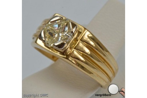 Ring in 14 Kt. 585 er Gold Diamant mit Solitär Brillant Diamond Expertise 51