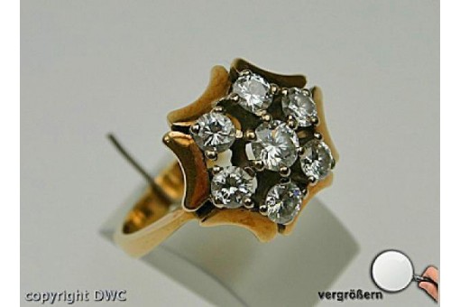Ring mit Brillanten Brillant Diamanten Antik in 585 er Gold 52 Ringe