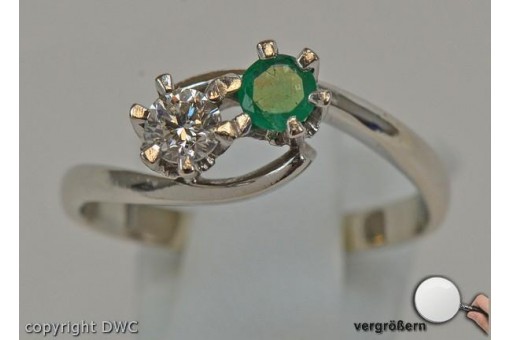 Ring mit Smaragd Brillanten Marke Wempe Diamant in 585 er Gold 61