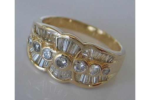 Ring mit Brillanten diamanten diamonds aus 14 Kt. 585 er Gold Gr 56 