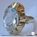 Damen Finger Ring mit Aquamarin Aquamarine  Solitär Ringe in  585 er Gold 53