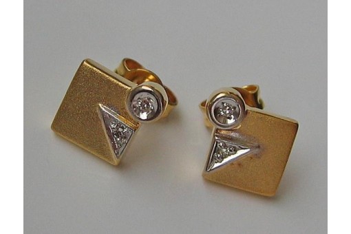 Diamant ohrstecker Ohrringe mit Diamanten Brillanten in 333 er Gold