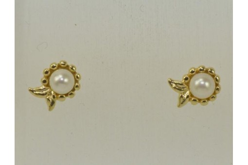 Ohrrimge Ohrstecker earrings mit Perlen Pearl in aus 18 Kt. 750 er Gold